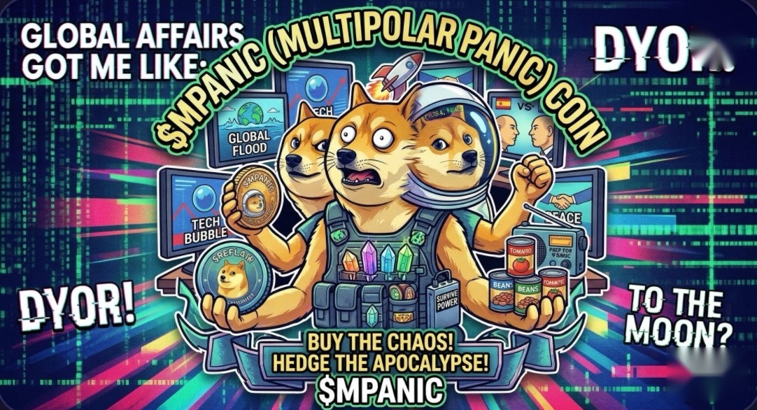 MPANIC mascot — Buy the chaos, hedge the apocalypse
